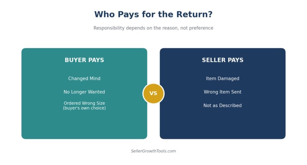 eBay buyer vs seller return responsibility comparison for shipping costs