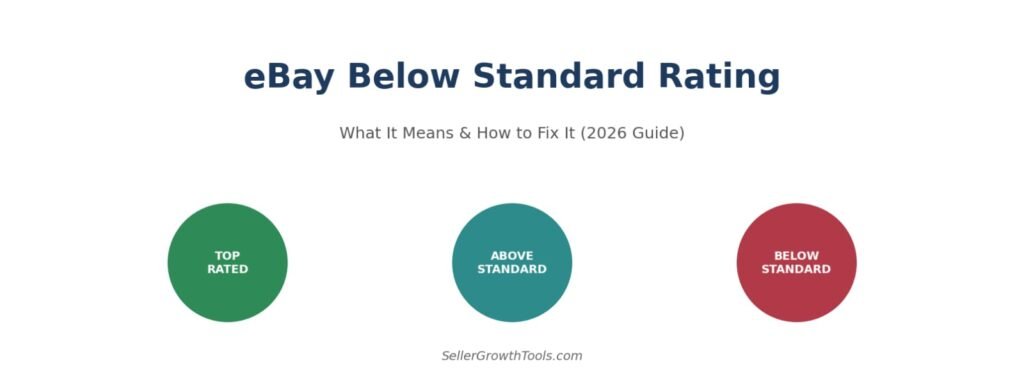 eBay seller performance tiers - Top Rated, Above Standard, and Below Standard rating levels explained