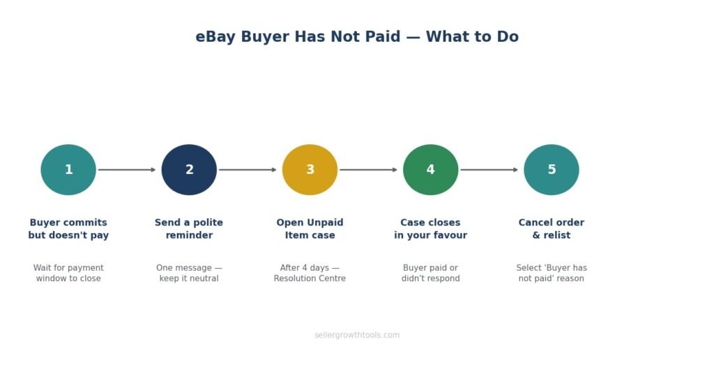 eBay buyer has not paid — 5 steps sellers should follow from reminder to cancellation